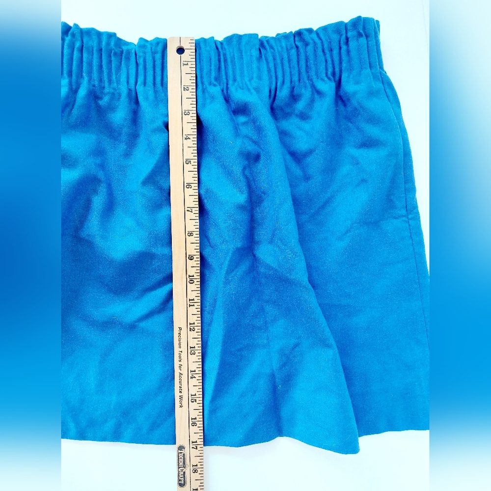 Blue Wool Skirt Paperbag Waist Pockets size 10 J.Crew - Picture 5 of 7